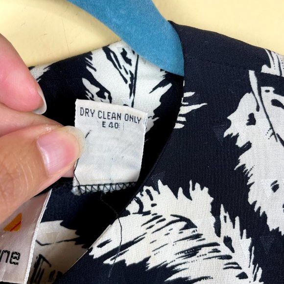 VTG Liz Claiborne 100% Silk Feather Print Blouse 8 - Picture 8 of 10